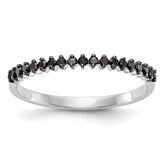 14K White Gold Black Diamond Band - 7